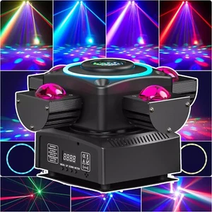 140W RGBW LED Laser Effect Four-Arm Moving Head Stage Light DMX DJ Disco Lights - Picture 1 of 16