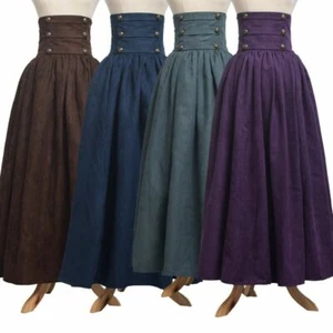 Vestido victoriano para mujer falda para caminar gótico steampunk cintura alta con cordones - Imagen 1 de 10