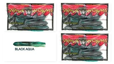 (3) Paquetes sin abrir Plásticos Ondulados 4" Tiki-Tube Swirl Series Negro Aqua Nuevo Foto 1 de 3