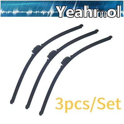 Yeahmol 3pcs Front & Rear Windshiled Wiper Blades Fit For Nissan Micra 1984-1991 - Image 1 of 4