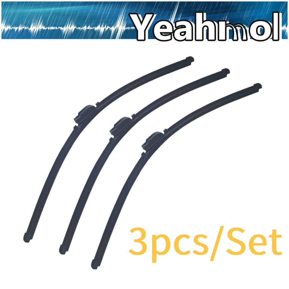 Yeahmol 3pcs Front & Rear Windshiled Wiper Blades Fit For Geo Metro 1989-1994 - Image 1 of 4