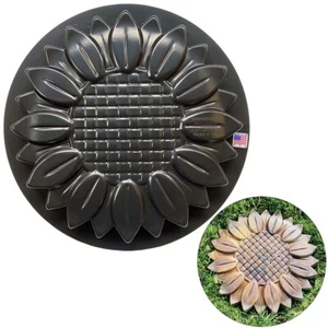 AUTUMN Sunflower Durable Stepping Stone Mold, Set of 2 Concrete Cement Mold - Picture 1 of 7