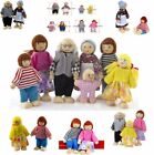 1 Set Wooden Furniture Dolls House Family Miniature 7 People Doll Toy For Kid DR