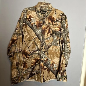 Outfitters Ridge Shirt Mens XL Brown Green Tan Camo Mock Hunting Top Fusion 3.0 - Picture 1 of 6