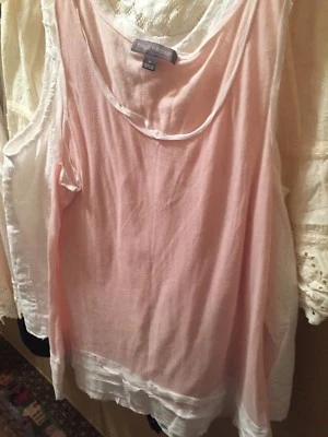 Tinley Road Talla Mediana Ligera Melocotón Top Sin Mangas Mezcla Algodón Foto 1 de 4