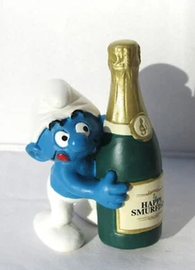 Schleich Smurfs Champagne Bottle Smurf figure figurine Jubilee Celebration 2007 - Picture 1 of 4