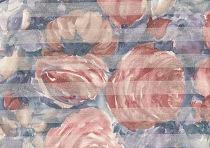 Telas de transimpresión tapicería de cortinas azul rosa marrón floral a rayas - Imagen 1 de 2