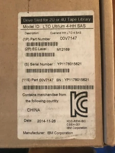IBM 46X6071 LTO ULTRIUM 4-H TAPE DRIVE 46X1939 TS3100 00V7147 00V7177 TS3200 NEO - Picture 1 of 6