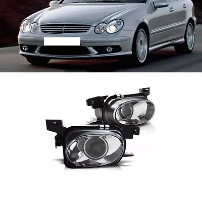 Pair AMG Style Front Bumper Fog Lamp For Mercedes Benz W203 C32 C55 2000-2007 - Image 1 of 4