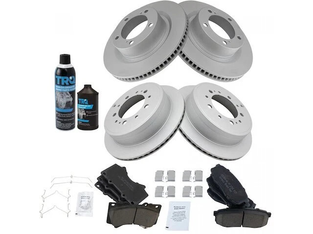 Kit de pastillas de freno y rotor delanteras y traseras TRQ 27KR81B para Toyota Tundra 2007-2020 Foto 1 de 1