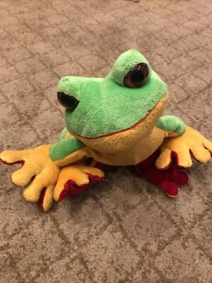 Ganz Webkinz Tree Frog Plush Toy Green Yellow 12" Stuffed Animal No Code T80826 - Image 1 of 4