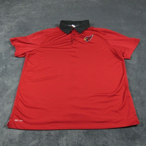 Arizona Cardinals Polo Shirt Mens Extra Large Red NFL On Field Dri Fit Nike Golf Cover