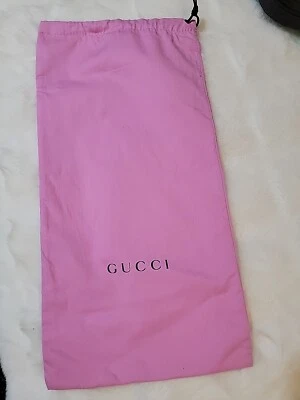 Bolsa antipolvo de almacenamiento Gucci rosa cierre con cordón 17,25" x 8,75 #01 Foto 1 de 4