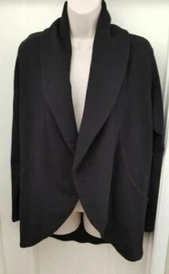 JAMES PERSE French Terry Draped Open Cardigan Jacket Coat Black Size 3(L)NWT - Picture 1 of 6