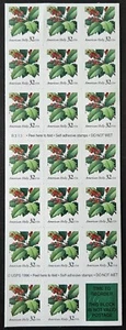 1997 US Scott # 3177a - 32¢ American Holly - Booklet Pane of 20 Stamps - MNH - Picture 1 of 1
