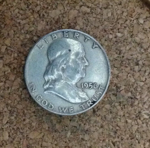 1956 P  Circ.  Franklin Half Dollar 90 % Silver US Coin FH2910 FREE SHIPPING Cover