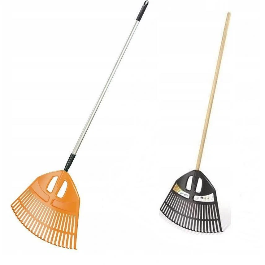 Gartenrechen Rechen Fächerbesen Alustiel oder Holzstiel Laubbesen Harke wählbar - Bild 1 von 1