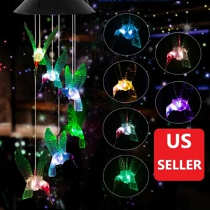 Wind Chime Lights LED Solar Powered Color-Changing Outdoor Garden Decor Patio - Picture 1 of 132