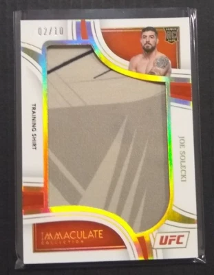 2023 UFC Immaculate Joe Solecki Training Shirt RC Gold #ed 02/10 - Image 1 of 2