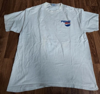 Vintage 1990s 90s Pepsi  100% Cotton T Shirt Hans Brand XL White - Image 1 of 4