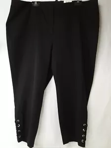 Alfani Women Capri Pants Lace-Up Ankle Black Comfort Waist Pants Size 24W # 572 - Picture 1 of 12