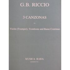 Riccio Giovanni Battista Canzon The Fineta To 2 Piano Violin Or Trumpet 1978