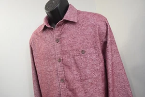 Territory Ahead Flannel Button Up Red Linen Blend Long Sleeve Mens Size Large - Picture 1 of 9