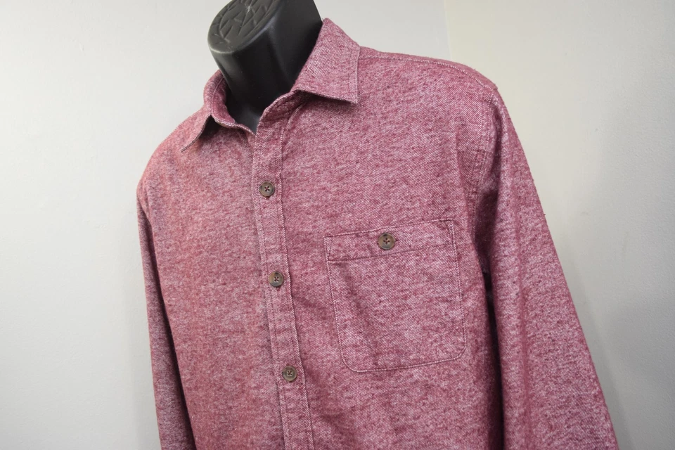 Territory Ahead Flannel Button Up Red Linen Blend Long Sleeve Mens Size Large - Image 1 of 4