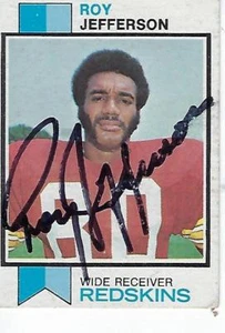 ROY JEFFERSON 1975 FIRMADO TOPPS #444 - WASHINGTON REDSKINS - Imagen 1 de 1