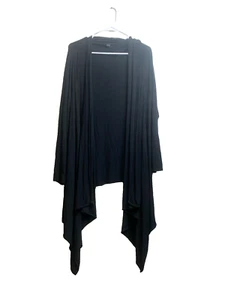 J Jill Sweater Womens Extra Large Black Open Front Cardigan Oversized Waterfall - Picture 1 of 8