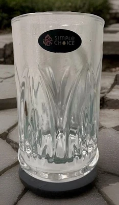 SIMPLE CHOICE Crystal Etched Heavy Glass Bathroom Vanity Tumbler - 5” - NWT - Image 1 of 4