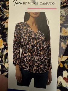 Vince Camuto NWT Womens Lovley Floral 3/4 Sleeve Blouse Size Large - Picture 1 of 7