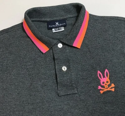 Polo Psycho Bunny Para Hombre Gris 100% Algodón Pima Cuello Punta Surrey Talla XL Foto 1 de 4