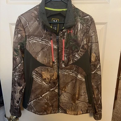 Chaqueta para mujer Under Armour Storm Realtree camuflada con rosa - talla grande - cremallera completa Foto 1 de 4