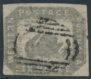 AUSTRALIA / WA - 1859 6d grey-black Swan imperf., swan watermark, used – SG # 19 - Picture 1 of 2