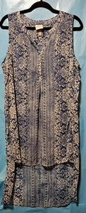 knox rose tunica smanicata blu più lunga nella schiena trasparente leggera XL donna - Foto 1 di 5