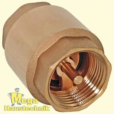 Rückschlagventil + Ventilkegel aus MESSING Rückschlagklappe Innengewinde IG IG - Bild 1 von 2
