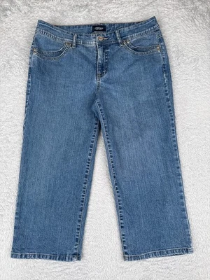 Pantalones de mezclilla Sonoma para mujer 8 azules pierna ancha Capri LIFE + estilo tiro medio algodón 30x20 Foto 1 de 4