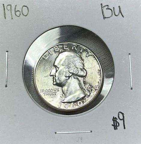 1960 P Washington Quarter BU -Light Obverse Toning Cover