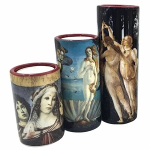 Botticelli Damen Venus drei Grazien Maria Teelicht Keramik Kerzenhalter Set - Bild 1 von 3