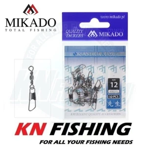 MIKADO BARREL SWIVEL With Safety Snap Black Nickel No.12-18 10pcs - Picture 1 of 6