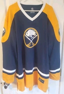 New NHL Authentic Buffalo Sabres Hockey Jersey Mens 2XL Blue/Gold - Picture 1 of 4