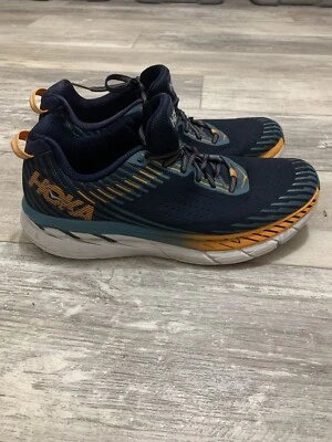 Zapatos para correr Hoka One talla única 11,5 M Clifton 5 para hombre azul marino naranja Foto 1 de 4