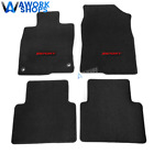 For 16-21 Honda Civic All Black Nylon Floor Mat Carpet  Non Slip w/ Red Sport
