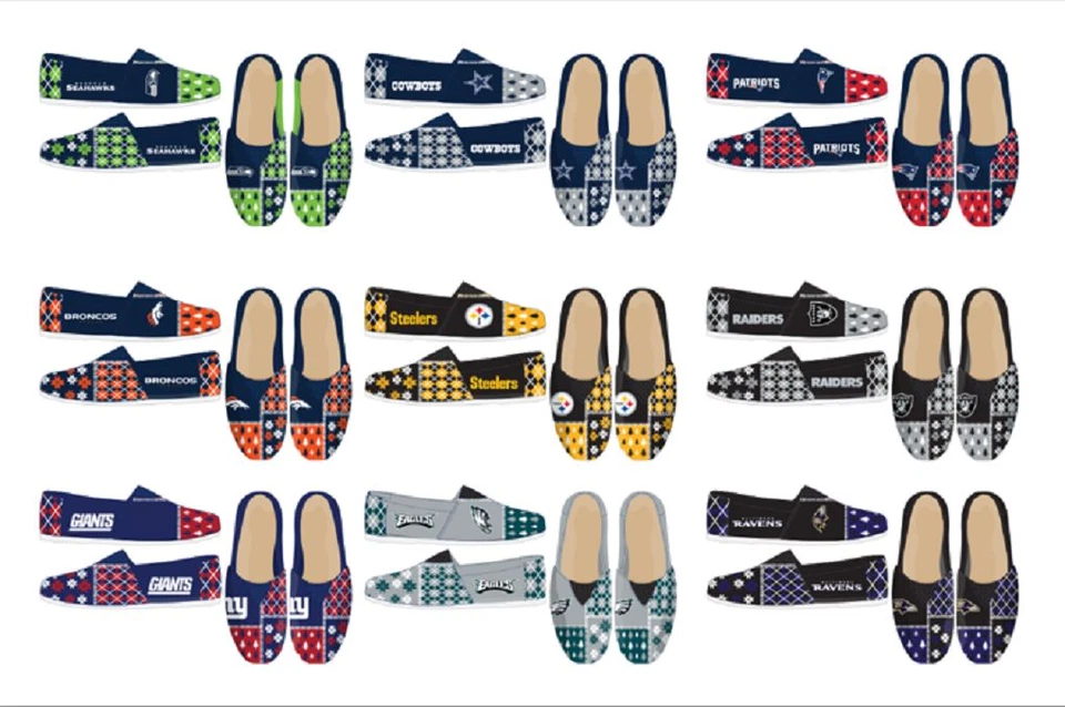 NFL Football Team Logo Womens Ladies UGLY Canvas Shoes - Pick Your Team!   - Image 1 of 1