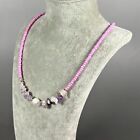 Shu Shu Dublin -Dyed Charoite and Pink Beaded Necklace