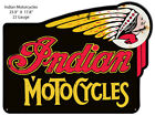 Vintage Antique Style Metal Sign Indian Motorycles Cutout 17X23