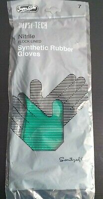 2 Nitri Tech Nitrile Flock Lined Synthetic Rubber Gloves.  • 4.50£