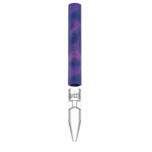 White Rhino Original Pyrex Chillum To Straw with Silicone Cap, Purple Blue - Picture 1 of 6