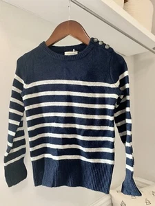 Crewcuts Navy blue and white striped Sweater Size 4/5 Brand new with tags - Picture 1 of 2